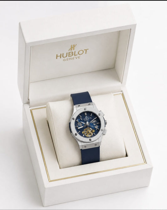 RMS Royal Blue Luxury Automatic Skeleton Watch for Men | Premium Silicone Strap