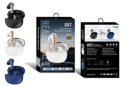 U57 True Wireless Bluetooth 5.4 Earbuds with Hi-Res Audio, Touch Control & Fast Charging – Noise Reduction, Long Battery Life