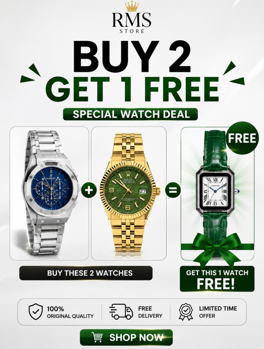 Buy 2 Get 1 Free – Premium Luxury Watch Deal | RMS Store